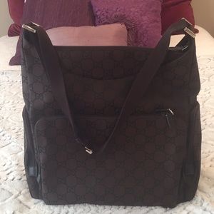 Authentic Gucci canvas shoulder bag